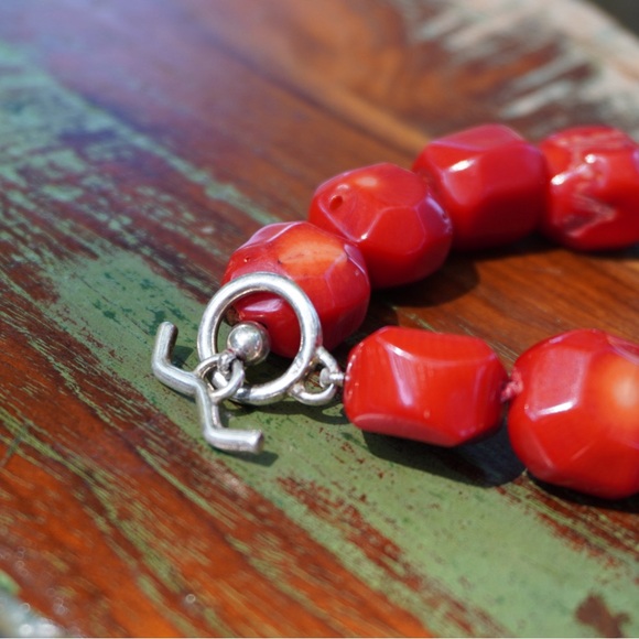 Red Coral / Turquoise Bracelet and Earring Set - Picture 13 of 16
